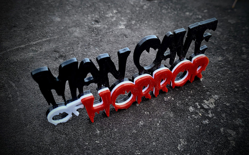 Man Cave of Horror Shelf Sign