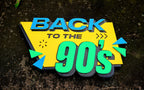 Back to 90s Shelf Display Collection Room Sign - Bookshelf Desk Decor for Retro and 1990's Era Lovers - Back to the Nineties, product image 1