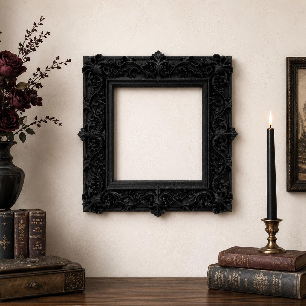 Gothic Ornate Picture Frame, Victorian Baroque Wall Frame, Black Decorative Frame, Dark Academia Wall Decor, Antique Style Frame, product image 3