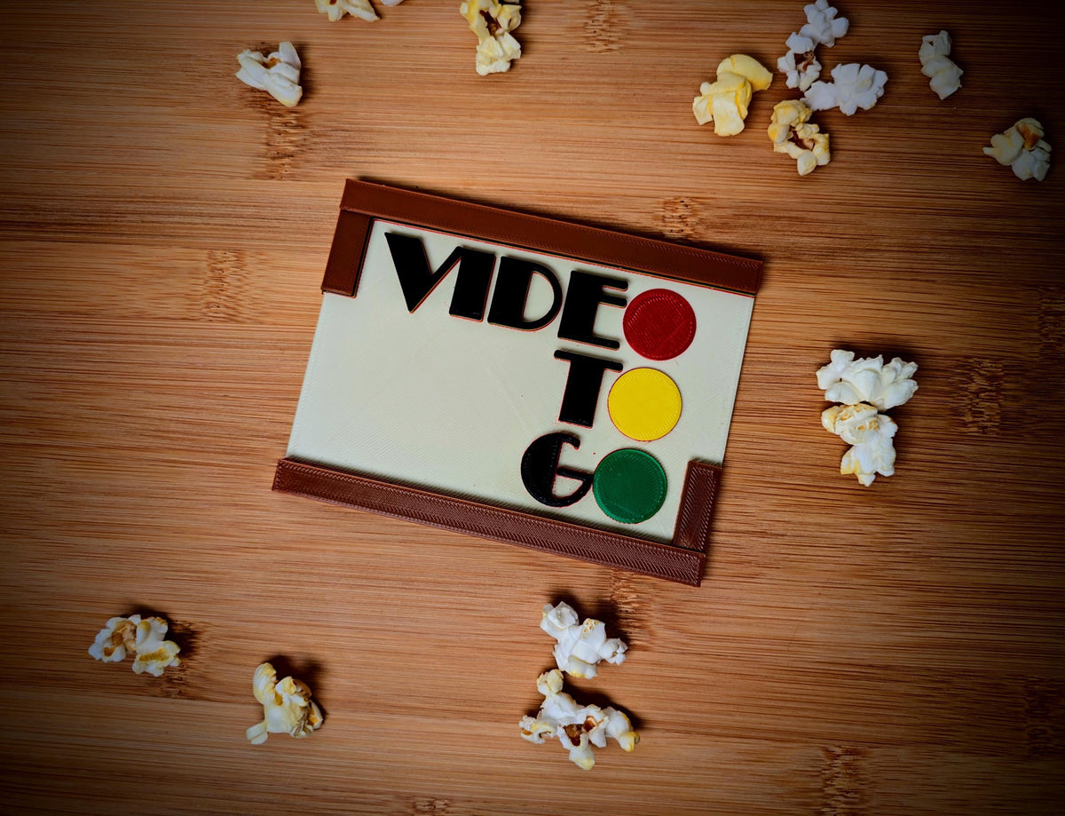 Retro Video To Go Sign – Vintage Video Store Tribute – VHS Movie Rental Decor – Popcorn Nostalgia Wall Art