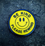 Be Kind Please Rewind Sign – 90s VHS Retro Video Store Smile Badge – 3D Printed Decor, product image 2