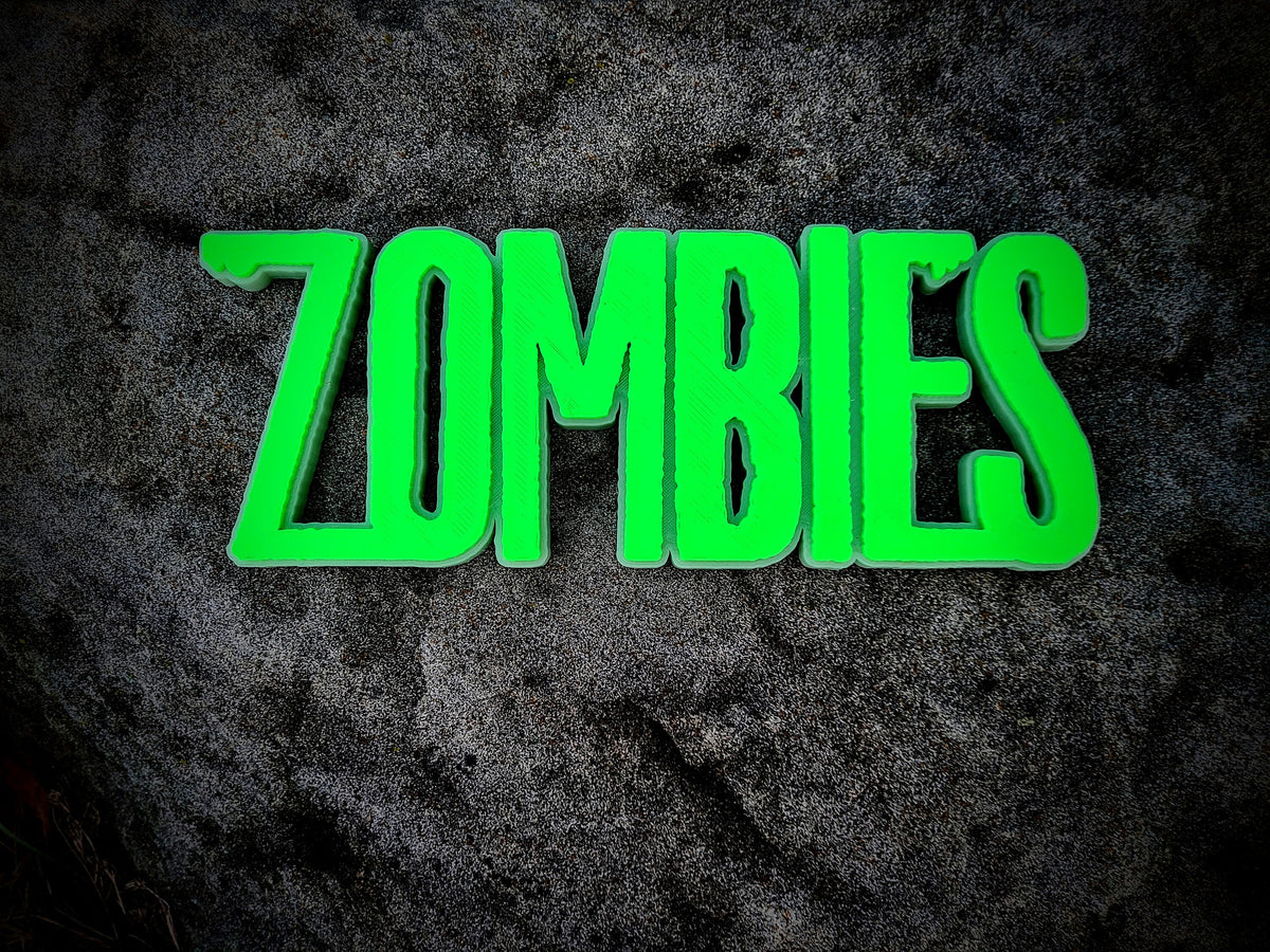 Zombies Wall Shelf Display Sign - Un-Dead Horror Themed Living Undead Stylized Pop Art Sign