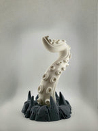Light curling tentacle and dark gray rocky base without headphones