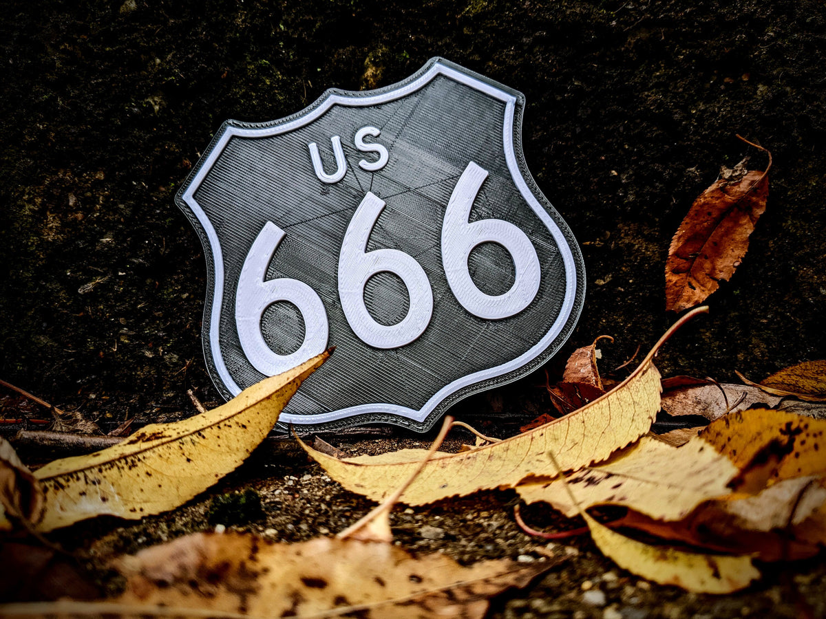 Highway to Hell US Rt 666 Logo Horror Room Display Art Route 666