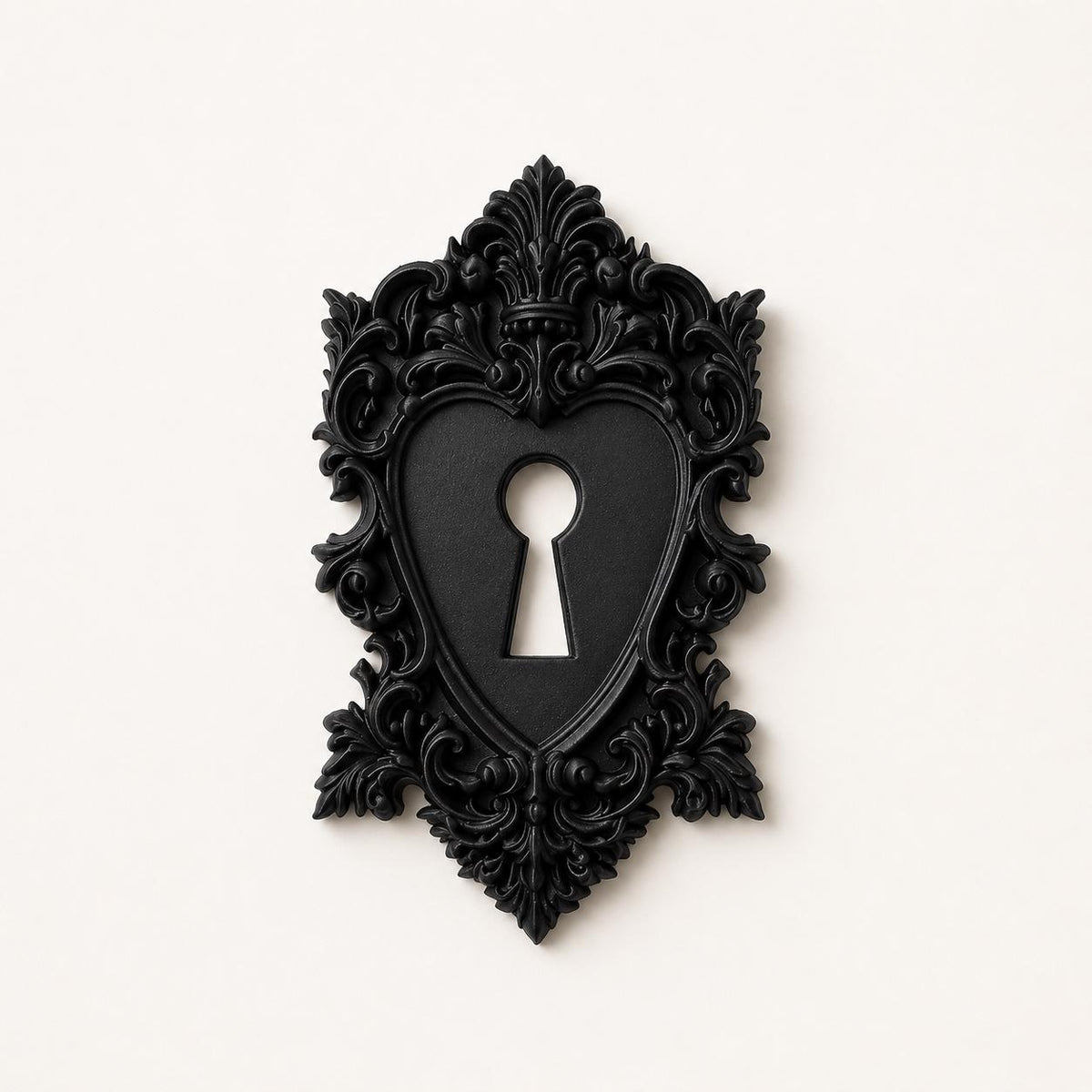 Gothic Heart Keyhole Wall Decor, Ornate Victorian Escutcheon, Baroque Keyhole Plate, Dark Romance Wall Accent, Antique Style Decor, product image 2