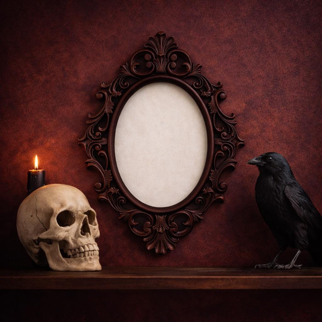 Ornate Baroque Oval Frame | Gothic Victorian Wall Decor | Dark Academia Antique Style Frame, product image 3