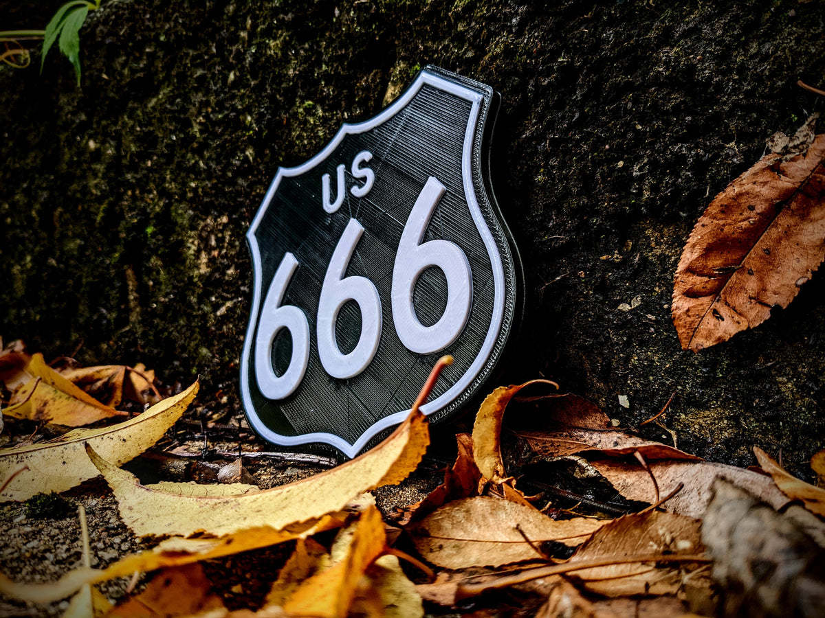 Highway to Hell US Rt 666 Logo Horror Room Display Art Route 666
