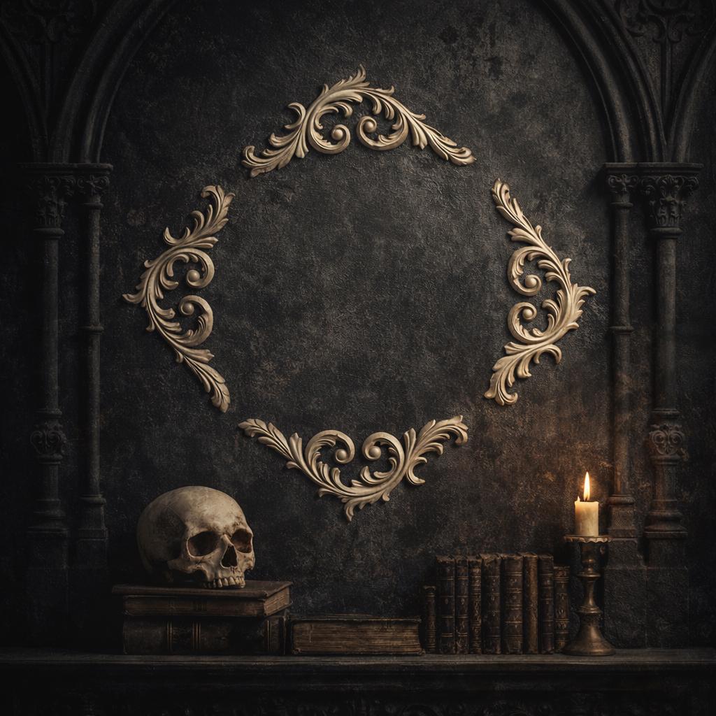 Thorn Filigree Wall Accent Set | Gothic Baroque Corner Decor | Ornate Victorian Frame Scroll Appliqué | Dark Academia Wall Trim, product image 5