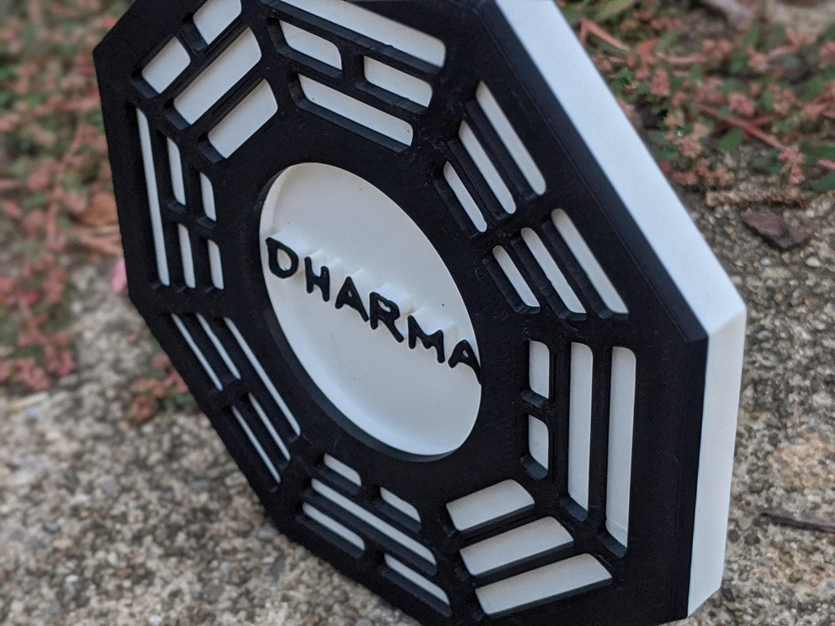 Dharma Initiative Octagon Sign – Island Station Inspired Shelf Display - Desk Art Cult Collection Sign
