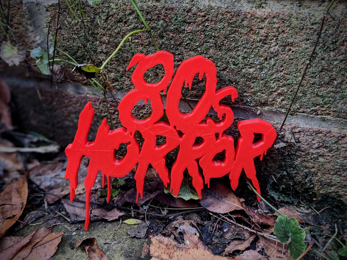 1980's 80's Horror Shelf Art, Movie Display Sign for Horror Film Collections, Logo Sign - Great Halloween Gift, product image 4