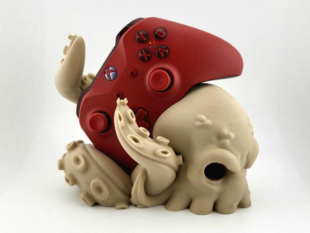 Skull & Tentacle Xbox Controller Stand – Creepy Cute Gamer Decor – 3D Printed Fantasy Stand – Halloween Gaming Gift