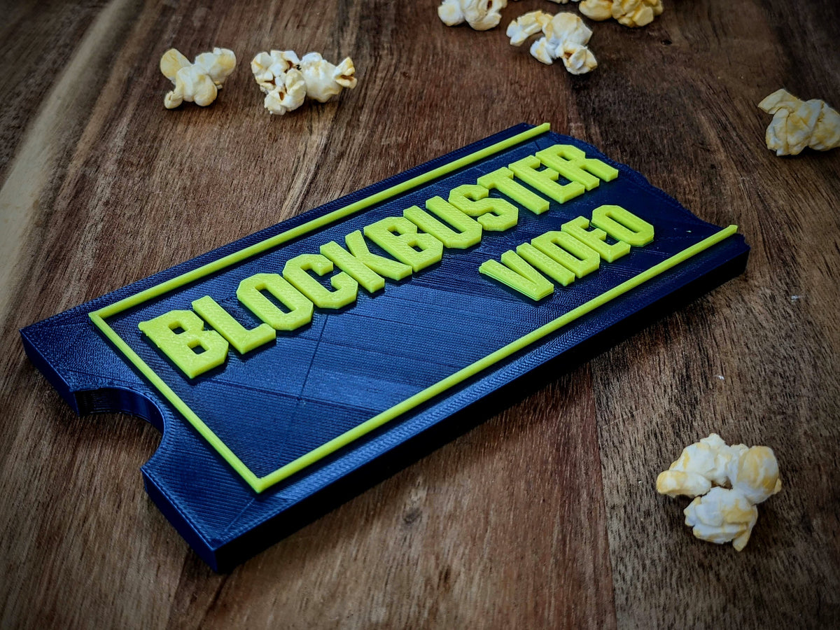 Blockbuster Video Movie Store Fan Shelf Display Collection Room Sign - Bookshelf Desk Decor for Throwback Blockbuster Video Fans, product image 1