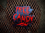 Free Candy Blood Splat Sign – Horror Halloween Wall Decor, Creepy Plaque for Garage, Man Cave & Movie Room, Goth Spooky Gift