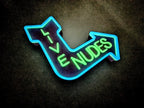 Live Nudes Arrow Sign | Neon Style Wall Sign | Funny Adult Streamer Decor | Cam Room Wall Art | Gamer Setup Sign | Content Creator Studio