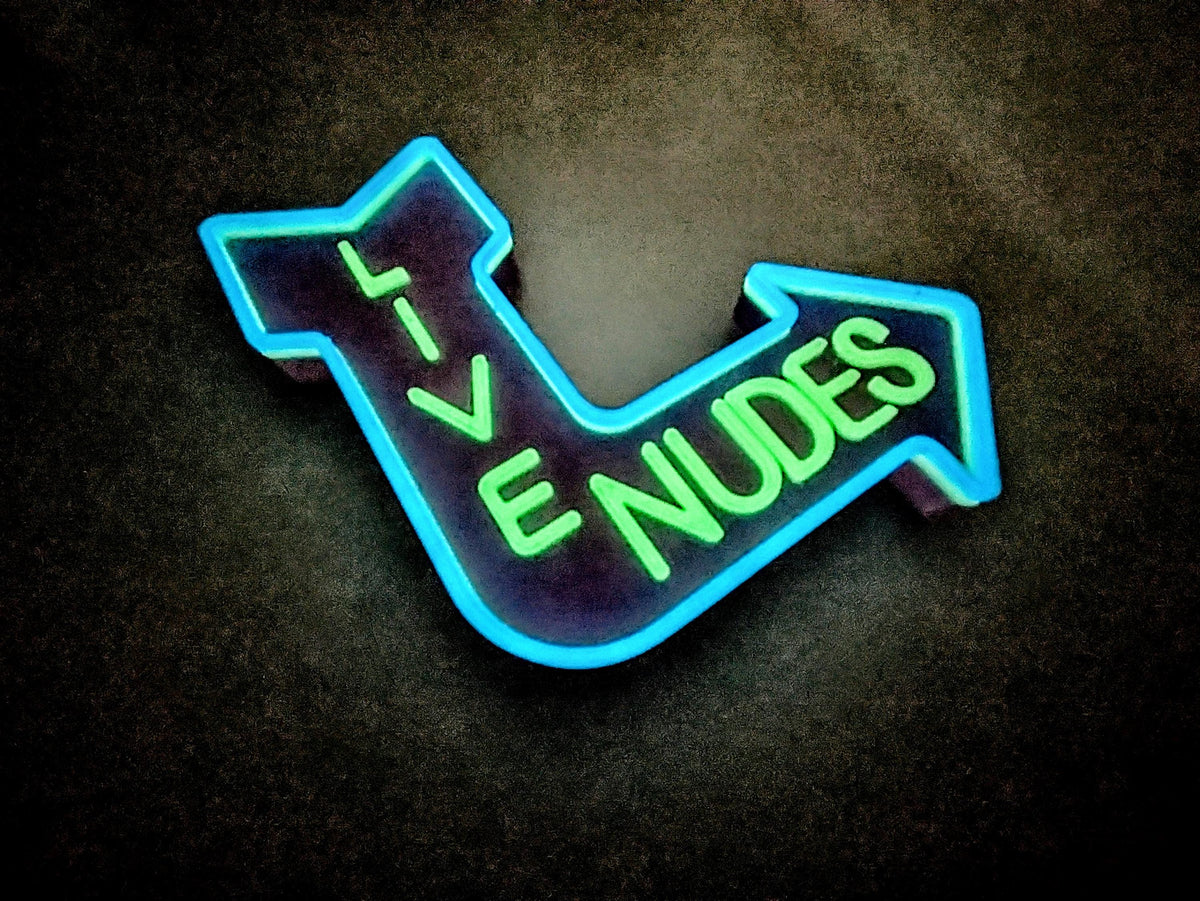 Live Nudes Arrow Sign | Neon Style Wall Sign | Funny Adult Streamer Decor | Cam Room Wall Art | Gamer Setup Sign | Content Creator Studio