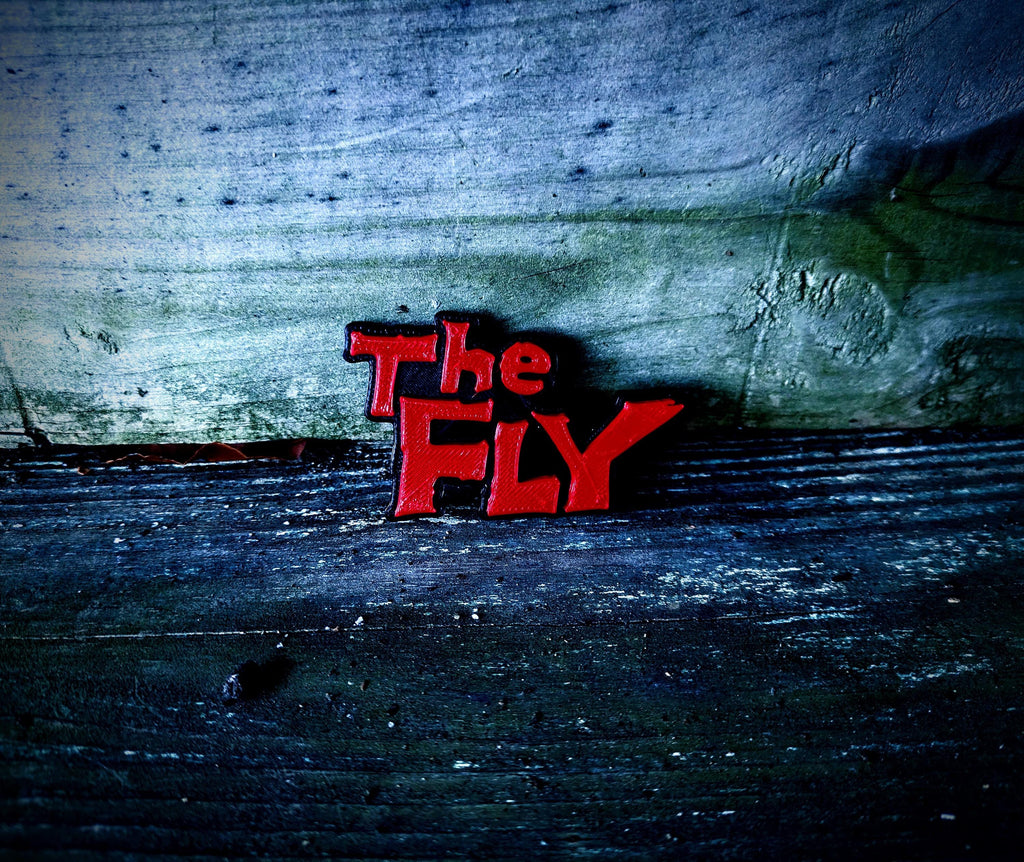 The Fly 1958 Horror Movie Logo Sign – Retro Red & Black Horror Decor, Cult Classic Sci-Fi Shelf Art