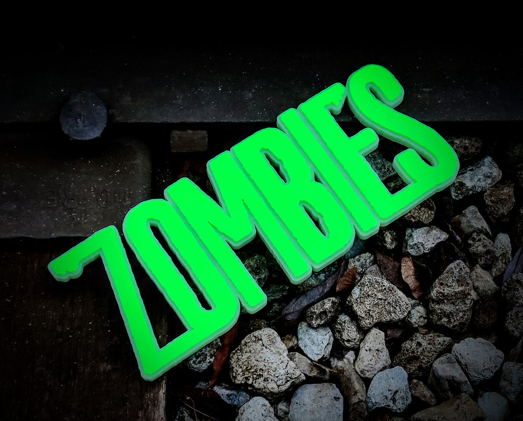 Zombies Wall Shelf Display Sign - Un-Dead Horror Themed Living Undead Stylized Pop Art Sign