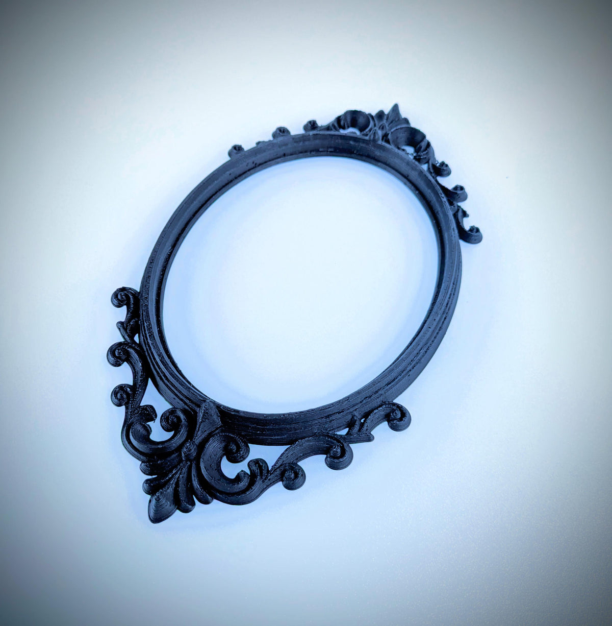 Gothic Ornate Oval Frame – Empty Baroque Wall Frame – Dark Gallery Wall Accent – Vintage Style Gothic Home Decor, product image 4