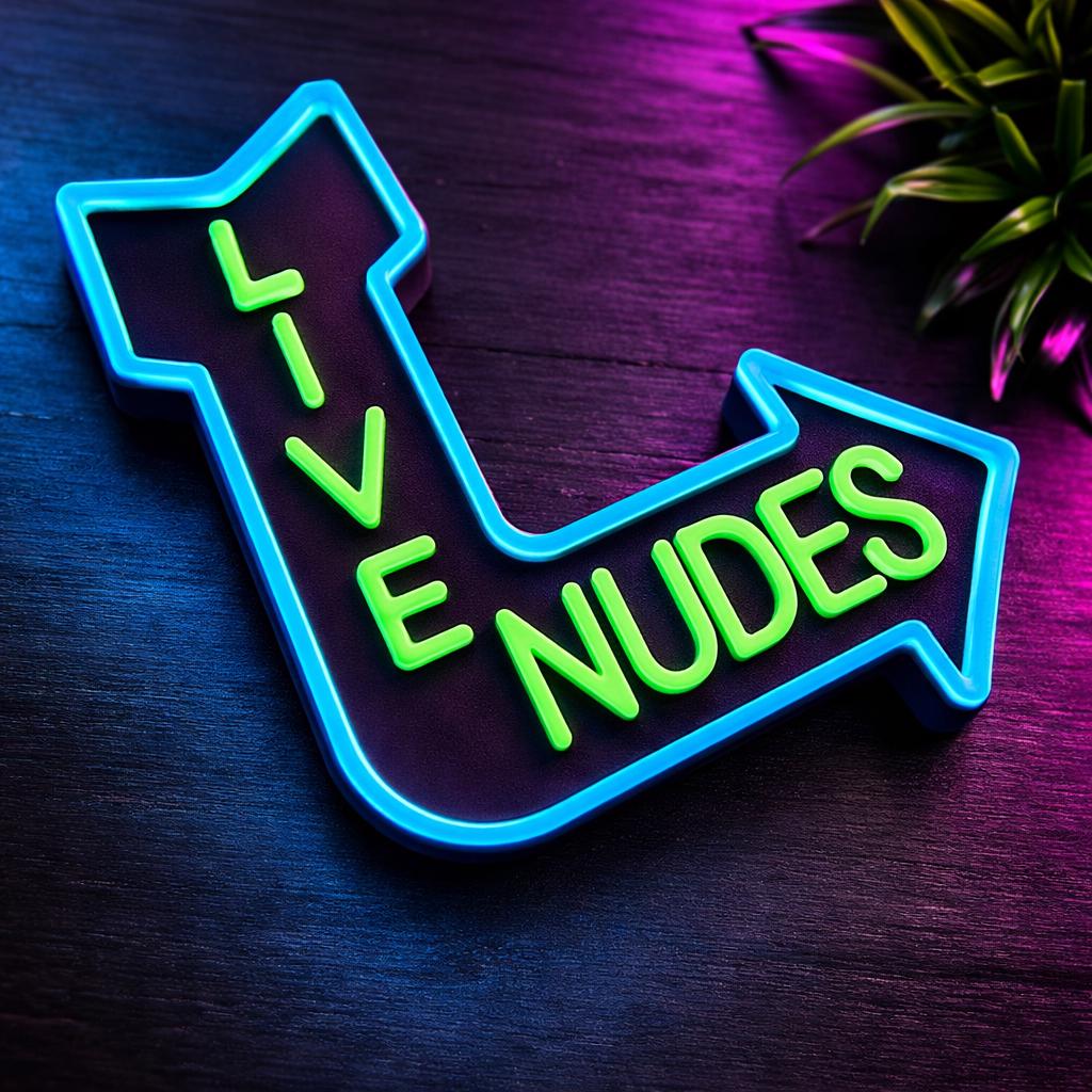 Live Nudes Arrow Sign | Neon Style Wall Sign | Funny Adult Streamer Decor | Cam Room Wall Art | Gamer Setup Sign | Content Creator Studio