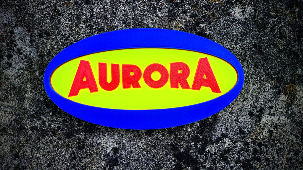 Aurora Model Company - Vintage Model Sign - 1960s Americana - Vintage Diorama Display Sign, product image 1