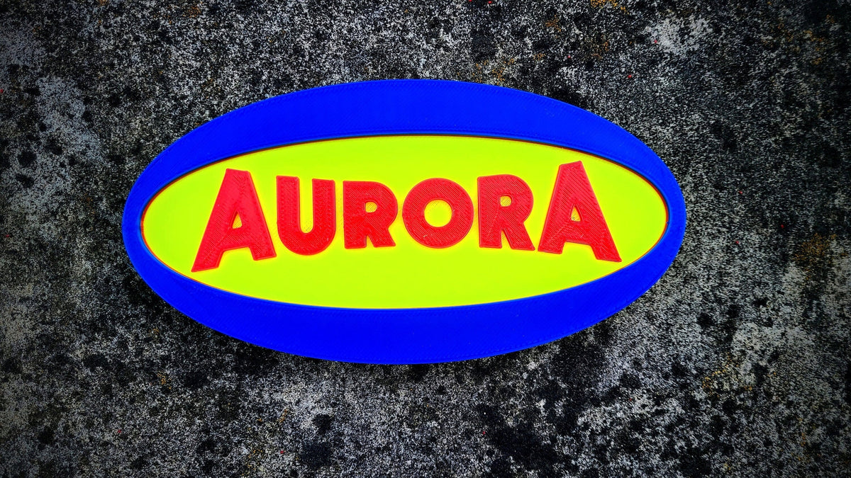 Aurora Model Company - Vintage Model Sign - 1960s Americana - Vintage Diorama Display Sign, product image 1
