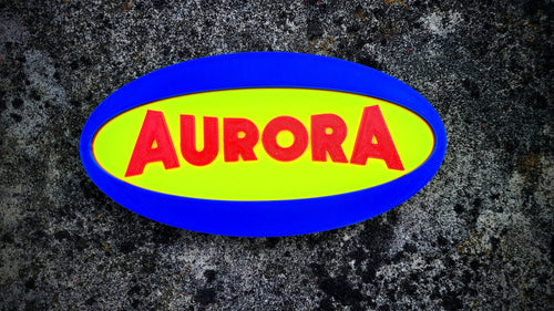 Aurora Model Company - Vintage Model Sign - 1960s Americana - Vintage Diorama Display Sign, product image 1