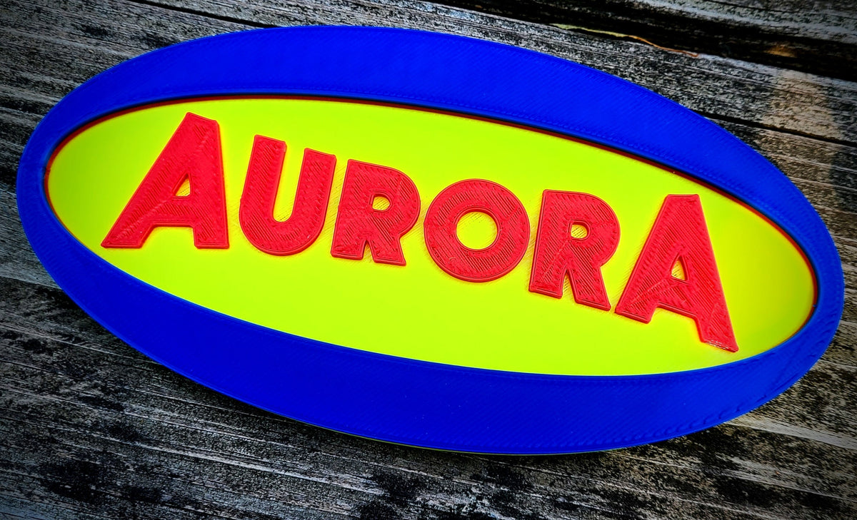 Aurora Model Company - Vintage Model Sign - 1960s Americana - Vintage Diorama Display Sign, product image 2