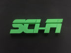 Colorful 3D-printed movie genre sign set on a black background — image 8 of 10