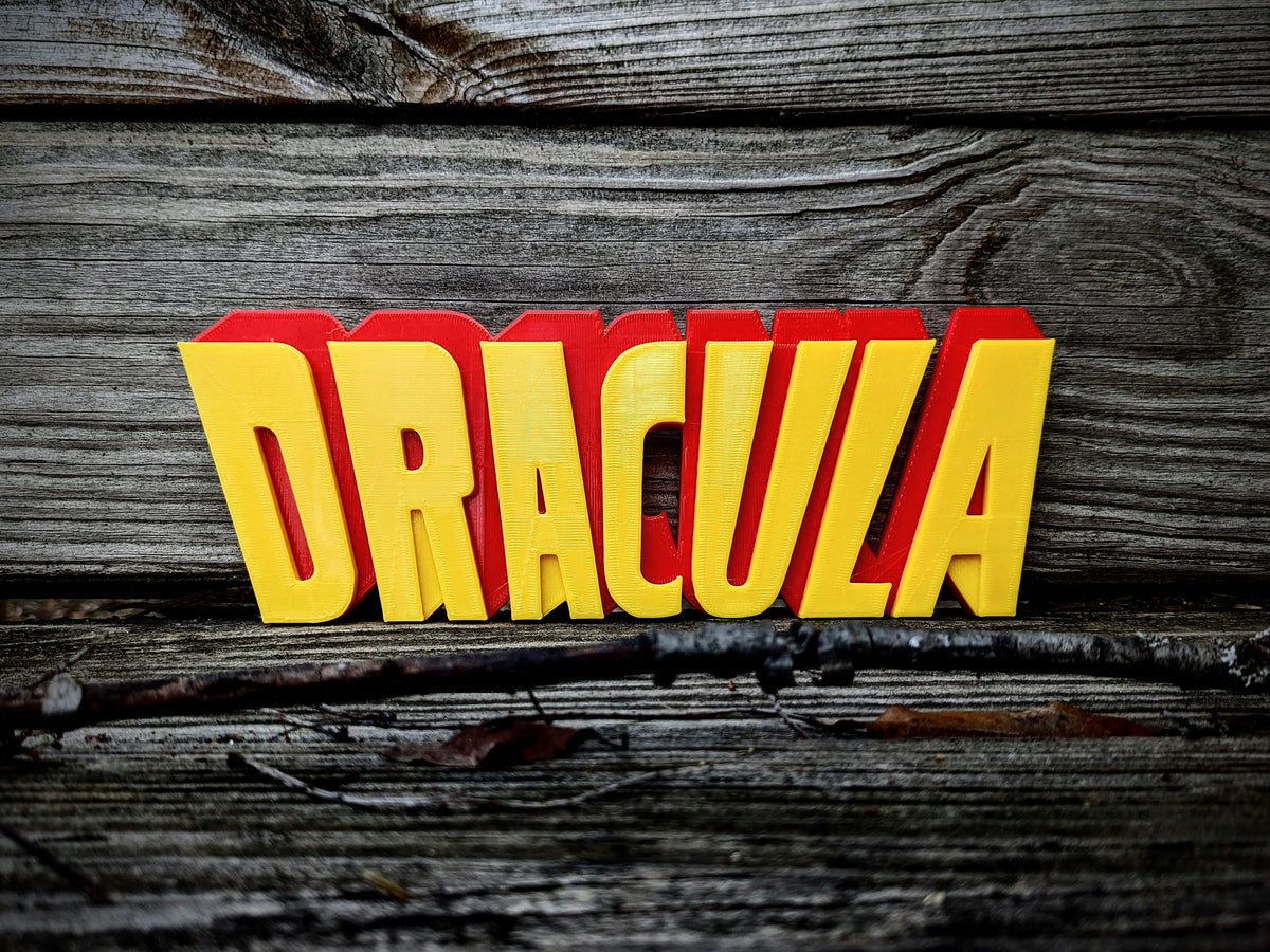 Dracula 1931 Movie Logo Film Collection Shelf Art Sign Display - Diorama Title Plaque, product image 1