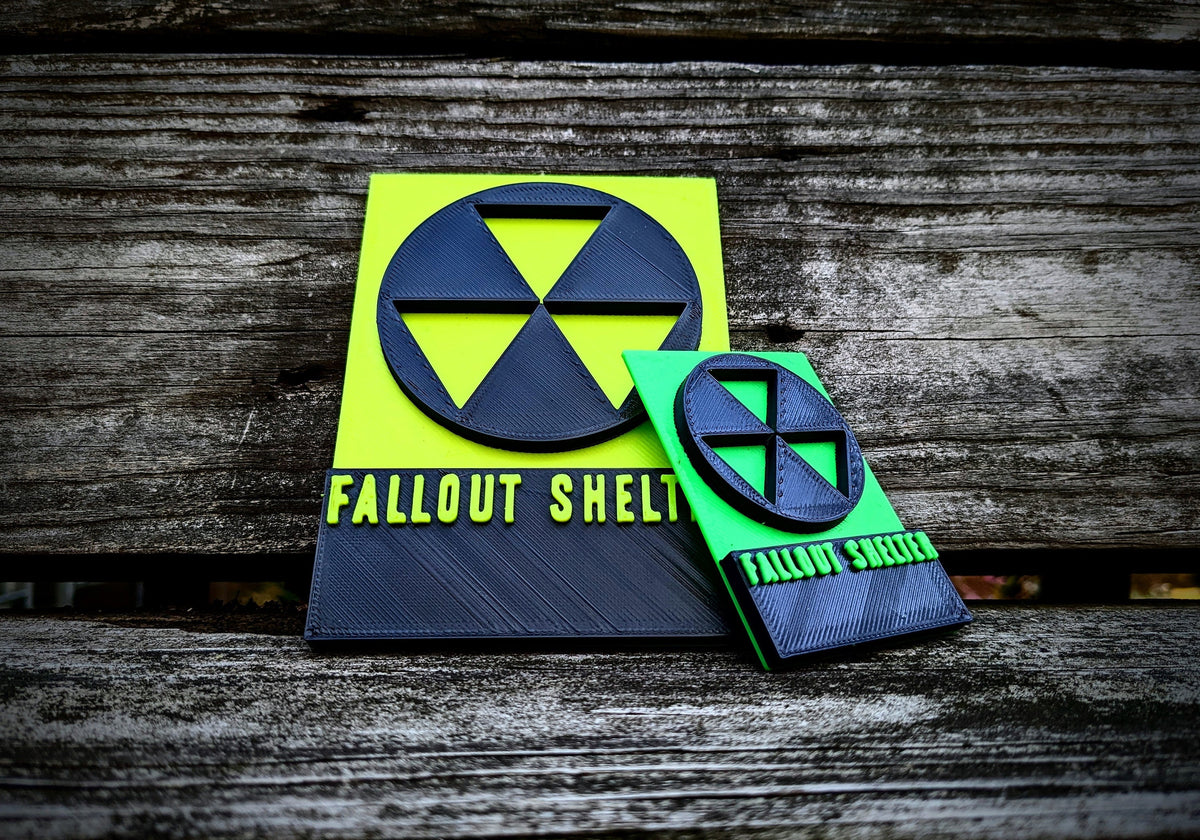 Fallout Shelter Sign – PLA Plastic Diorama Accessory