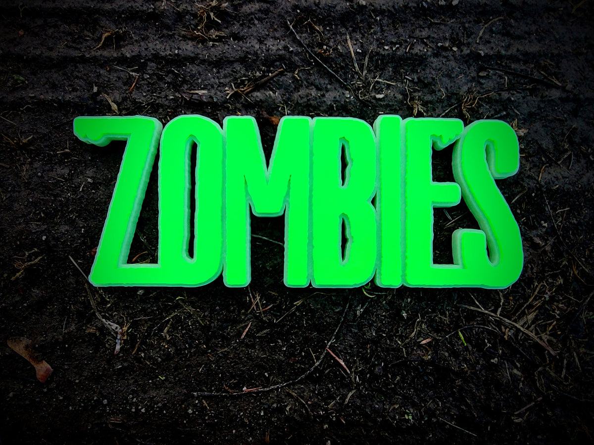 Zombies Wall Shelf Display Sign - Un-Dead Horror Themed Living Undead Stylized Pop Art Sign
