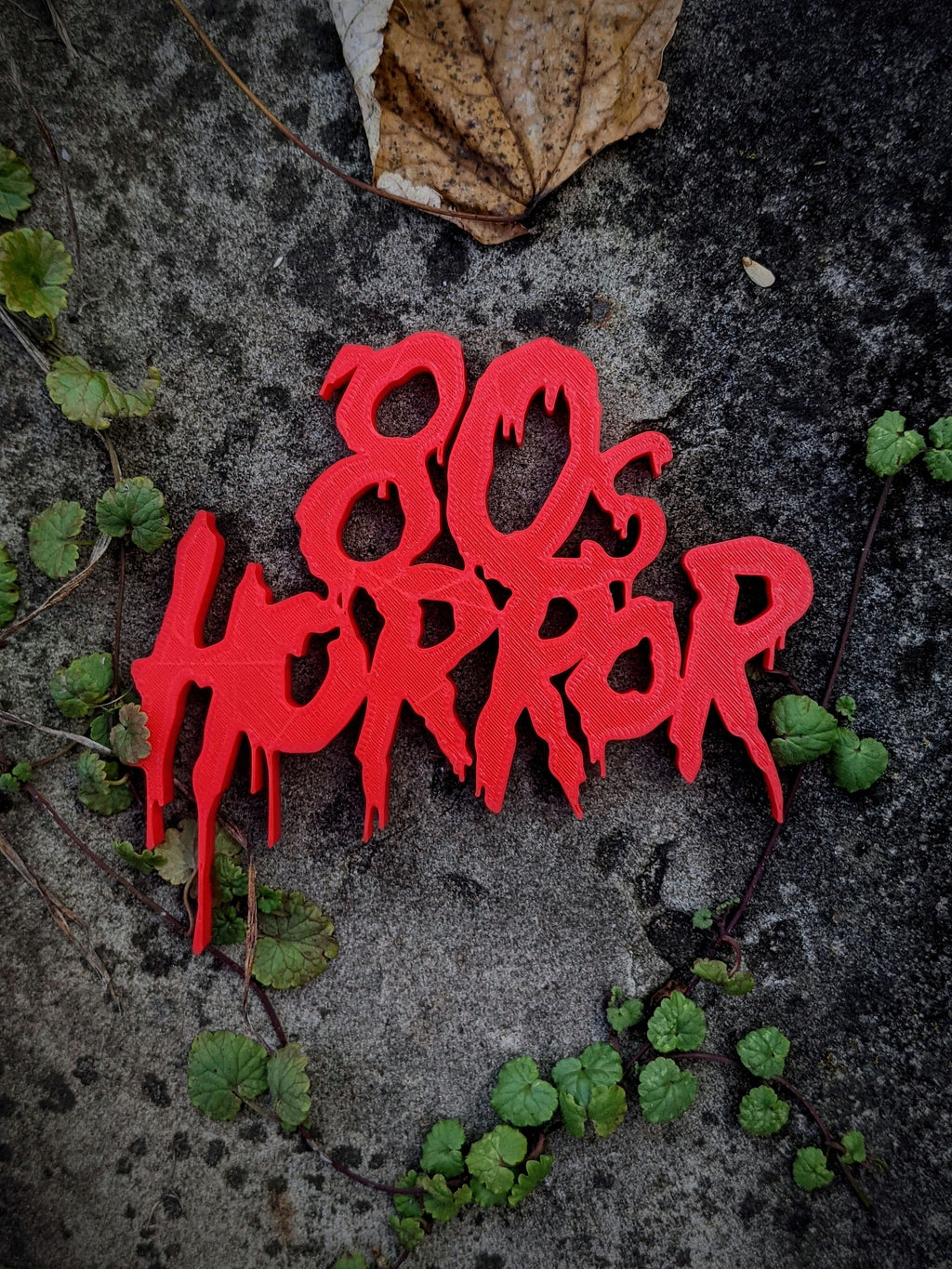 1980's 80's Horror Shelf Art, Movie Display Sign for Horror Film Collections, Logo Sign - Great Halloween Gift, product image 1