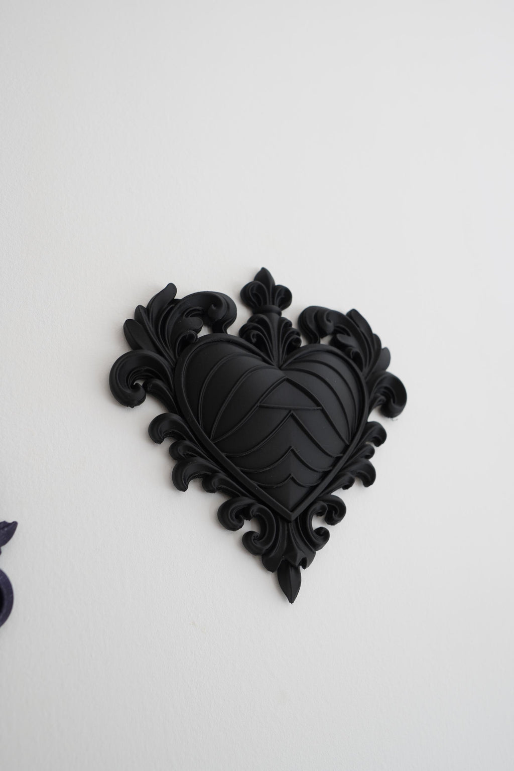 Gothic Baroque Heart Wall Plaque – Black Sacred Decor, Dark Romantic Victorian Wall Art, Alternative Home Gift, product image 2